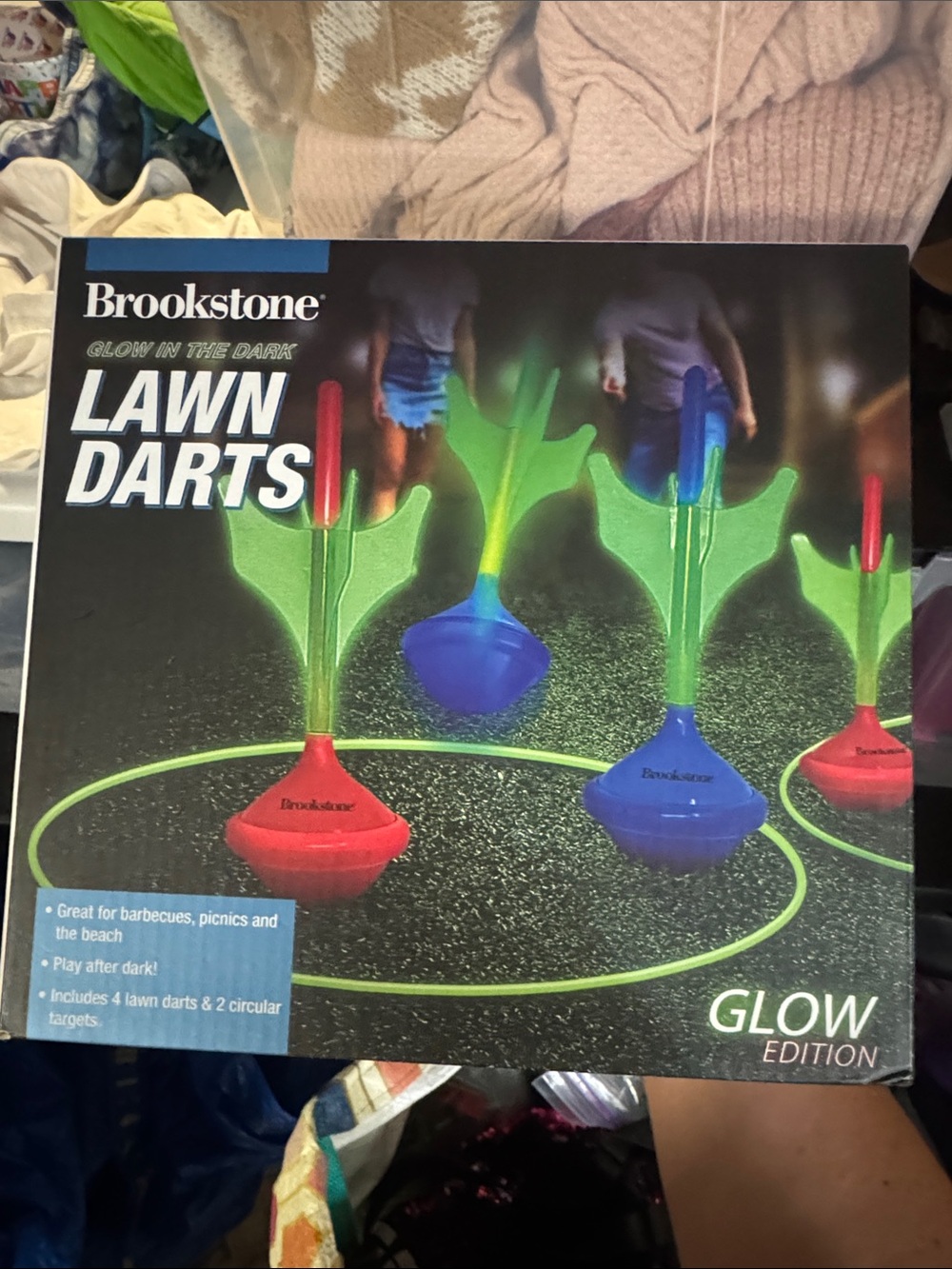 Brookstone Glow Lawn Darts - Green with Red & Blue Bases